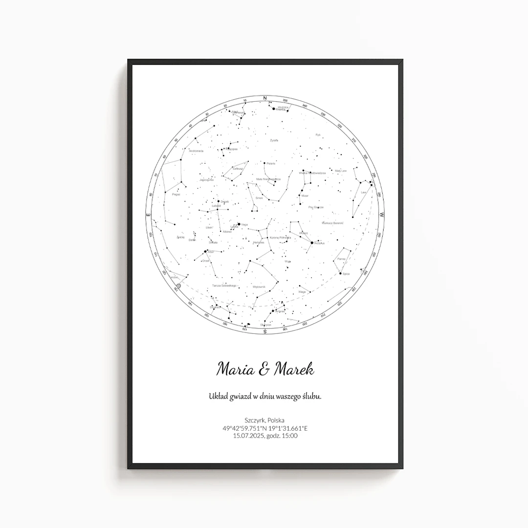 Mapa gwiazd - biała