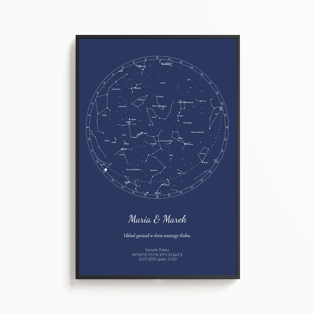 Mapa gwiazd - granatowa