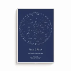 Mapa gwiazd granatowa- rama biała