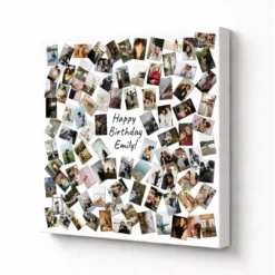 Wizualizacja pomieszczenia przedstawiająca kolaż na płótnie