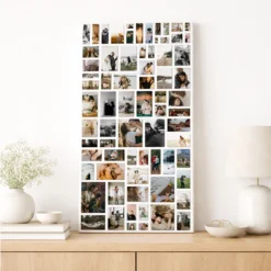 Wizualizacja pomieszczenia przedstawiająca kolaż na płótnie