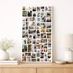 Wizualizacja pomieszczenia przedstawiająca kolaż na płótnie