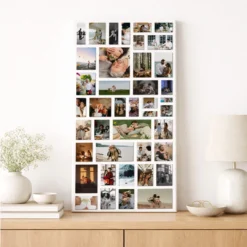 Wizualizacja pomieszczenia przedstawiająca kolaż na płótnie