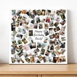 Wizualizacja pomieszczenia przedstawiająca kolaż na płótnie