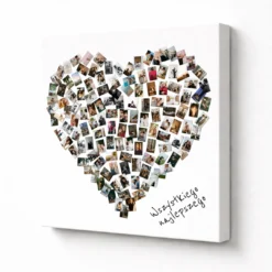 Wizualizacja pomieszczenia przedstawiająca kolaż na płótnie