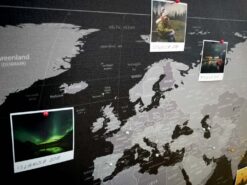 mapa świata do oznaczania podroży na ścianę