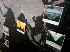 mapa świata do oznaczania podroży na ścianę