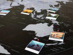 mapa świata do oznaczania podroży na ścianę