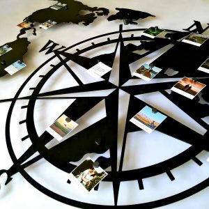 Metalowa mapa świata na ścianę PicArta