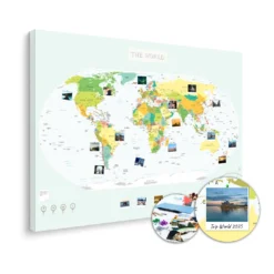 Mapa polityczna świata na ścianę do oznaczania podróży XXL