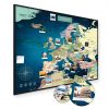 A1 Mapa Podróży Europy na ścianę do zaznaczania miejsc niebieska deep blue rama czarna