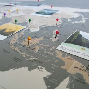 Mapa Podróży Mapa Świata na ścianę do zaznaczania miejsc pastelowa