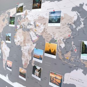 Mapa Podróży Mapa Świata na ścianę do zaznaczania miejsc pastelowa