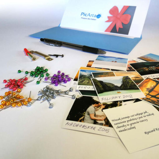 Dodatkowe zdjęcia polaroidowe 5x5cm do mapy podróży