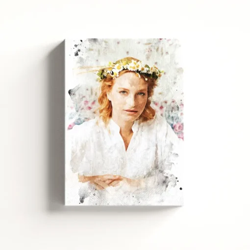 Portret kobiety w stylu akwareli – unikalna dekoracja ścienna na płótnie. Personalizowany obraz od Picarta.